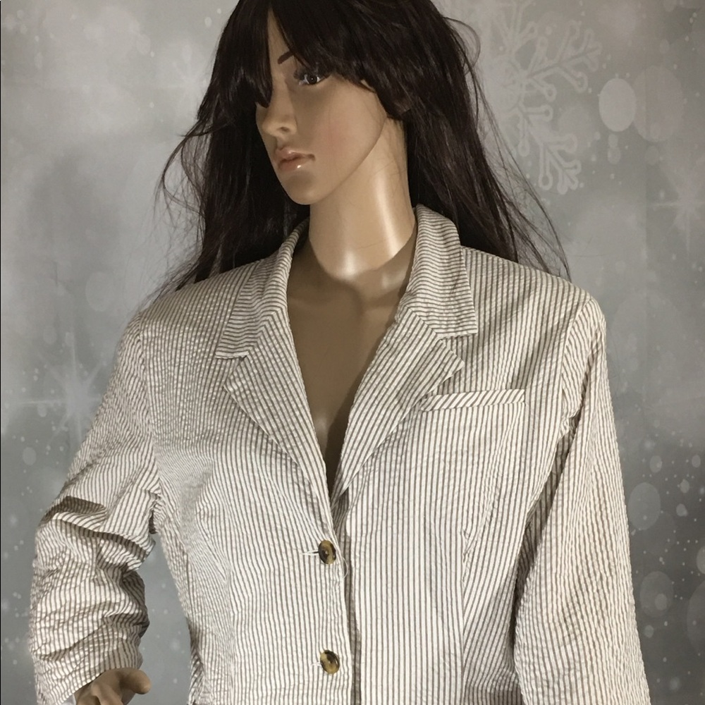 💸Khaki pinstripe women’s suit jacket Blazer 18💸